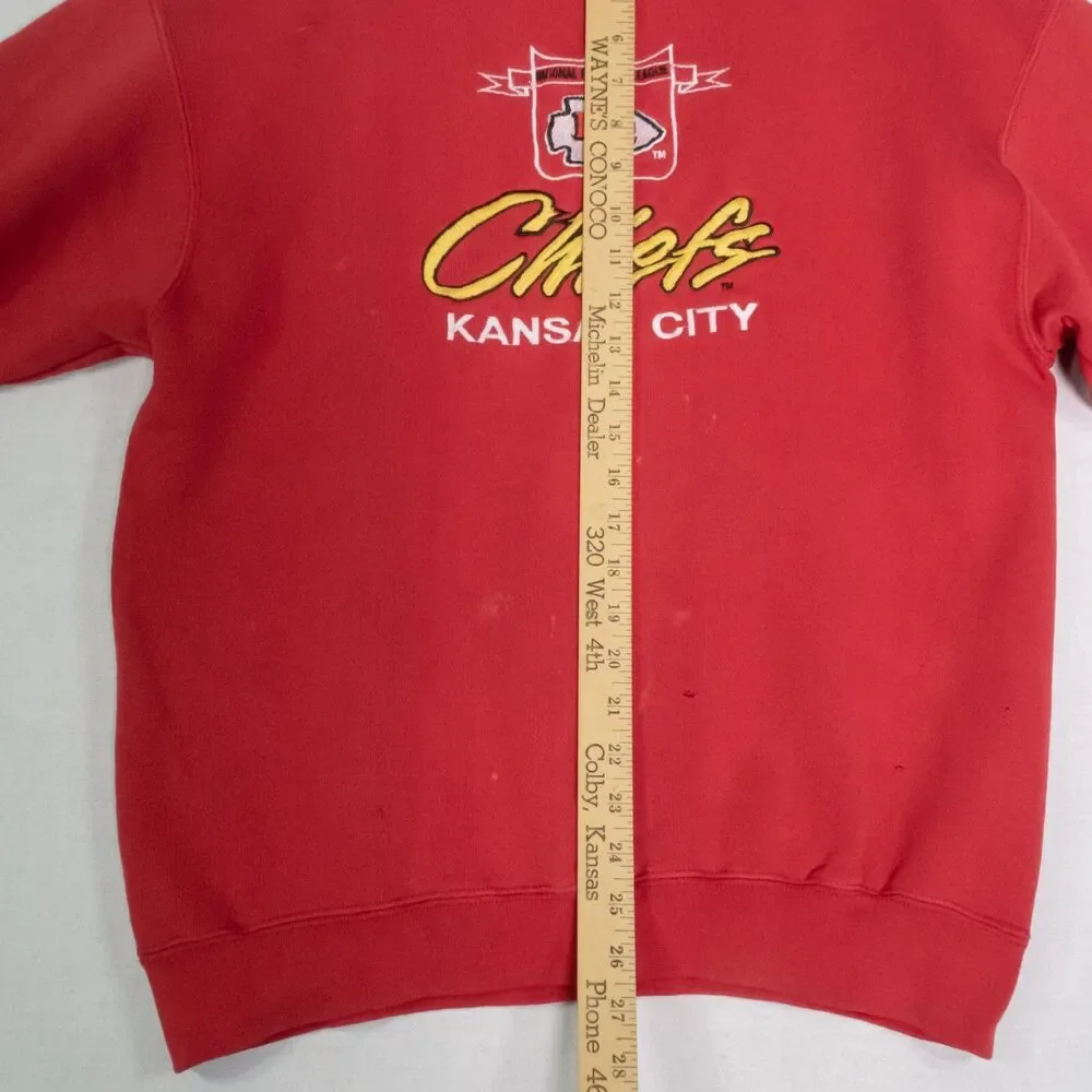 Vintage Competitor Kansas City Chiefs Sweatshirt Embroidered Logo 90's Thrashed